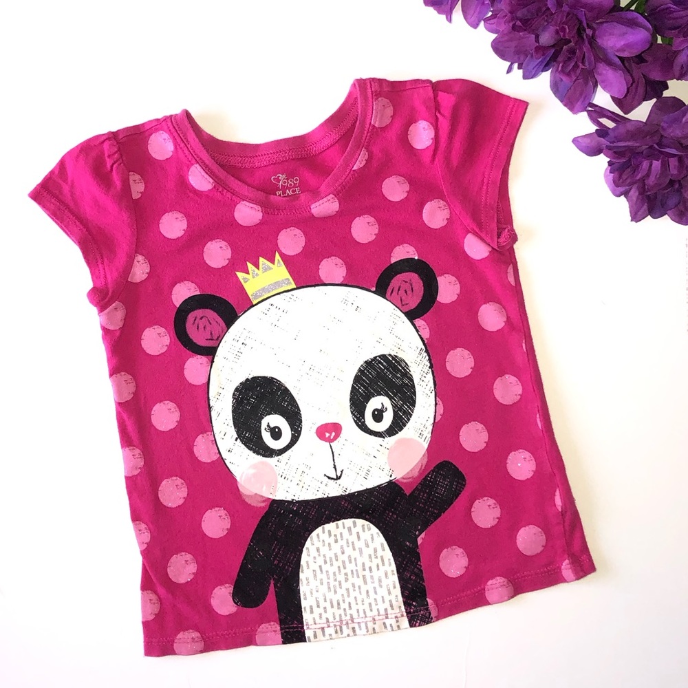EST. 1989 PLACE 3T PINK POKA-DOT PANDA SHORT SLEEV